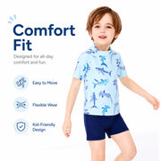Boys One-Piece Rash Guard Swimsuit – Wave Catcher view 5