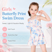 Girls One-Piece Rash Guard Swimsuit – Safari Adventure view 2
