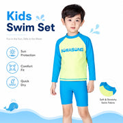 Boys Long Sleeve Rash Guard Set – Surfboard Dream view 2