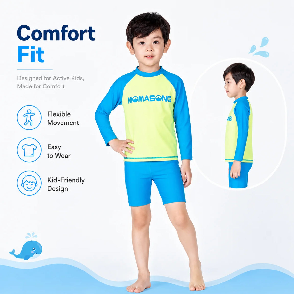 Boys Long Sleeve Rash Guard Set – Surfboard Dream view 5