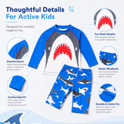 Boys Zip-Up Rash Guard Shorts Set – Sunny Day view 3