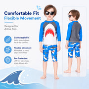 Boys Zip-Up Rash Guard Shorts Set – Sunny Day view 5