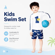 Boys One-Piece Rash Guard Swimsuit – Summer Wind view 2
