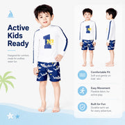 Boys One-Piece Rash Guard Swimsuit – Summer Wind view 5