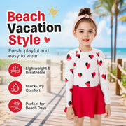 Girls Shark Print Rash Guard Set – Aqua Dream view 7