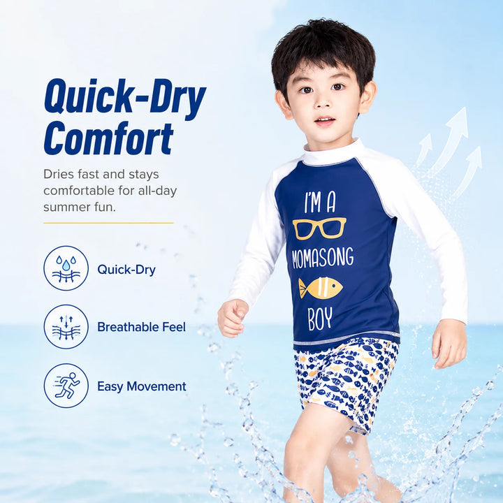 Boys Premium Rash Guard Shorts Set – Tropical Wave