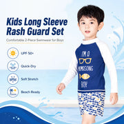 Boys Premium Rash Guard Shorts Set – Tropical Wave view 2