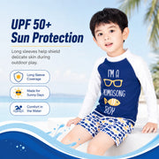 Boys Premium Rash Guard Shorts Set – Tropical Wave view 3