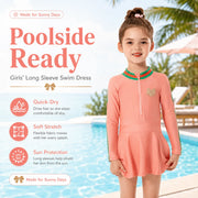 Girls Ruffle Two-Piece Swimsuit – Coral Reef