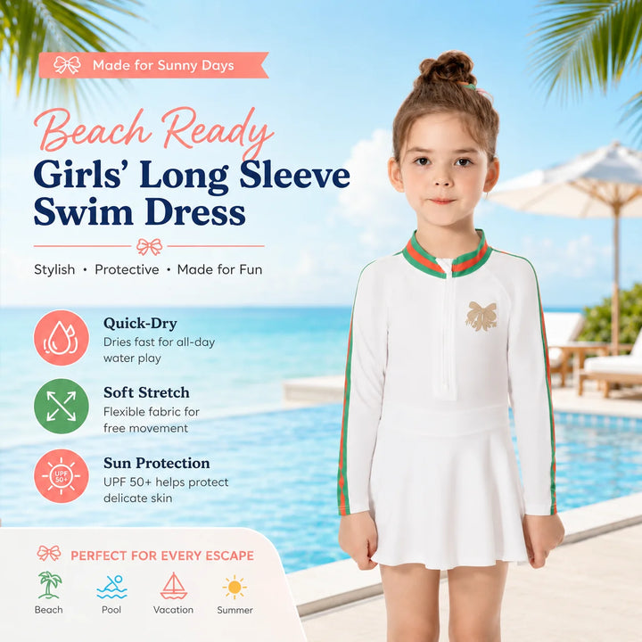 Girls Long Sleeve Rash Guard Set – Sunny Waves