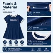 Girls Long Sleeve Rash Guard Set – Deep Sea Blue view 5