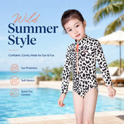 Girls One-Piece Rash Guard Swimsuit – Aqua Dream