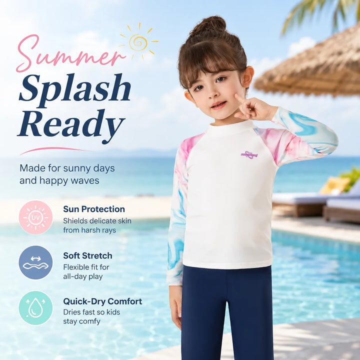 Girls Long Sleeve Rash Guard Set – Starfish Fantasy