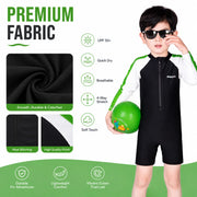 Boys Zip-Up Rash Guard Shorts Set – Coastline Explorer view 3