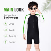 Boys Zip-Up Rash Guard Shorts Set – Coastline Explorer view 4