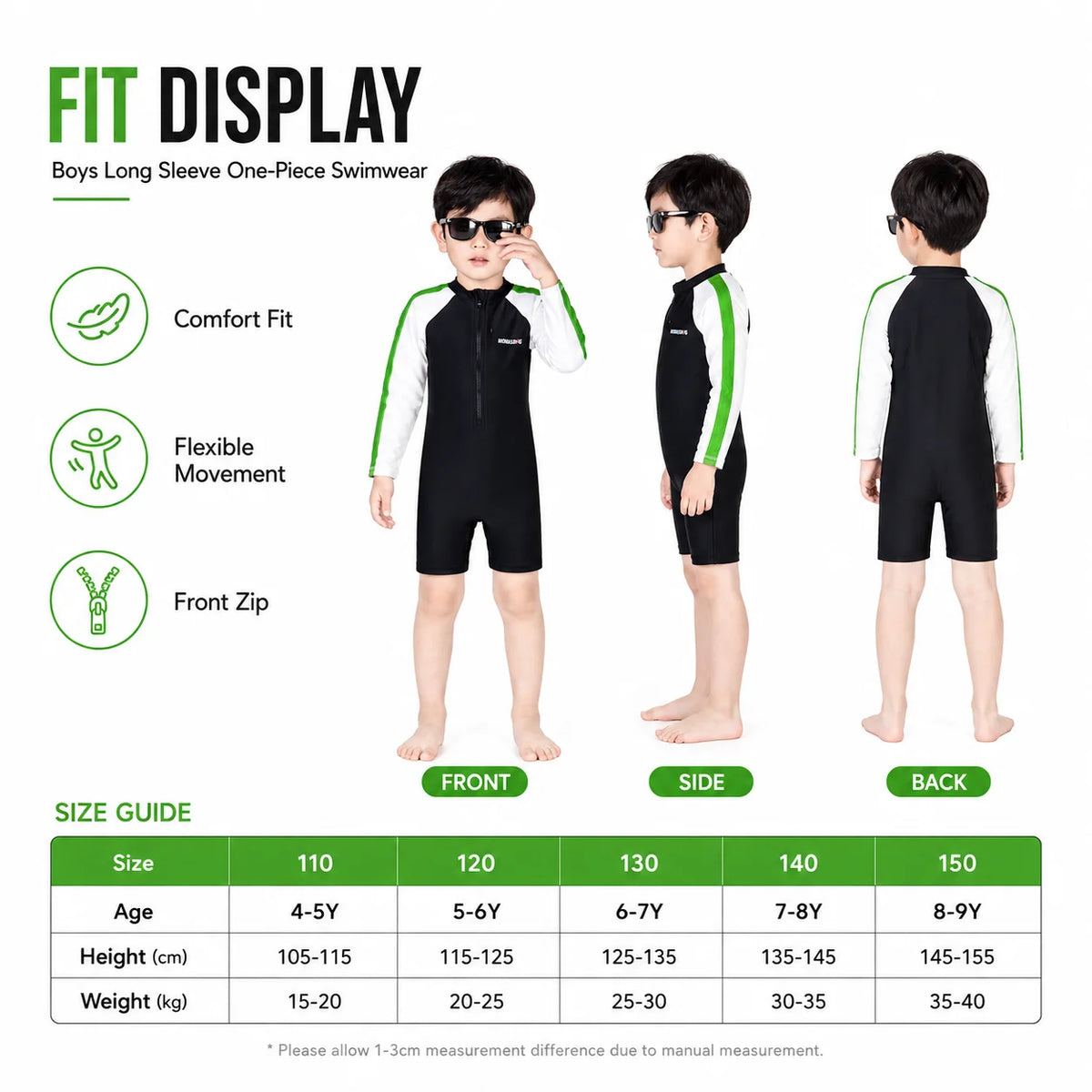Boys Zip-Up Rash Guard Shorts Set – Coastline Explorer view 5