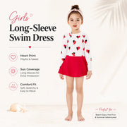 Girls One-Piece Rash Guard Swimsuit – Jungle Leaf view 2