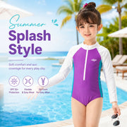 Girls Long Sleeve Rash Guard Set – Sunset Glow