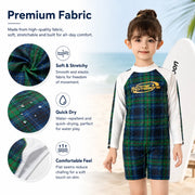 Girls Long Sleeve Rash Guard Set – Tropical Bloom view 4