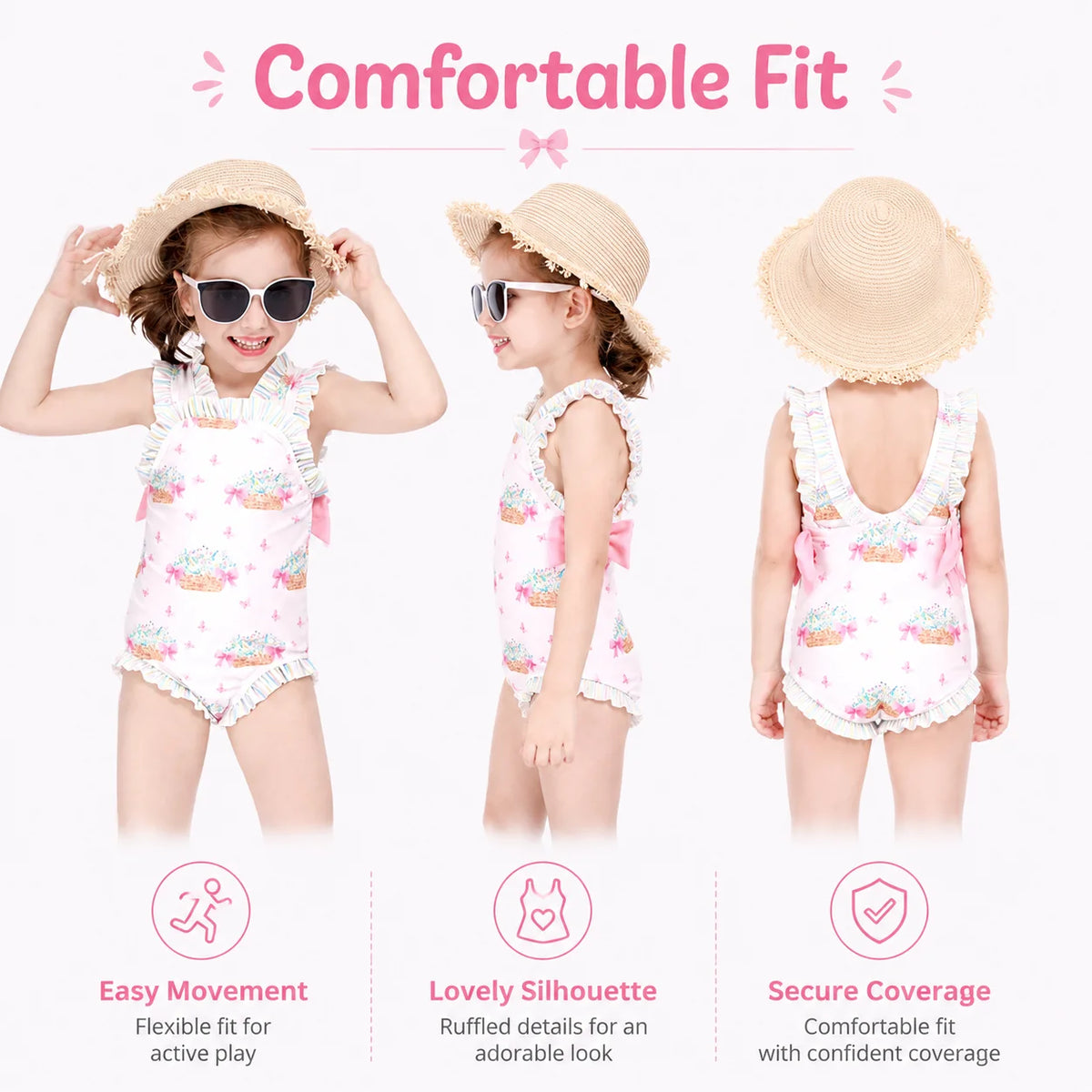 Girls Long Sleeve Rash Guard Set – Sunny Waves view 5
