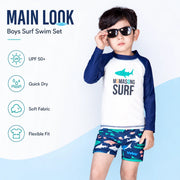Boys One-Piece Rash Guard Swimsuit – Coral Reef view 2