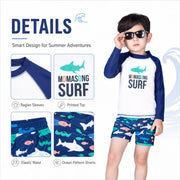 Boys One-Piece Rash Guard Swimsuit – Coral Reef view 4