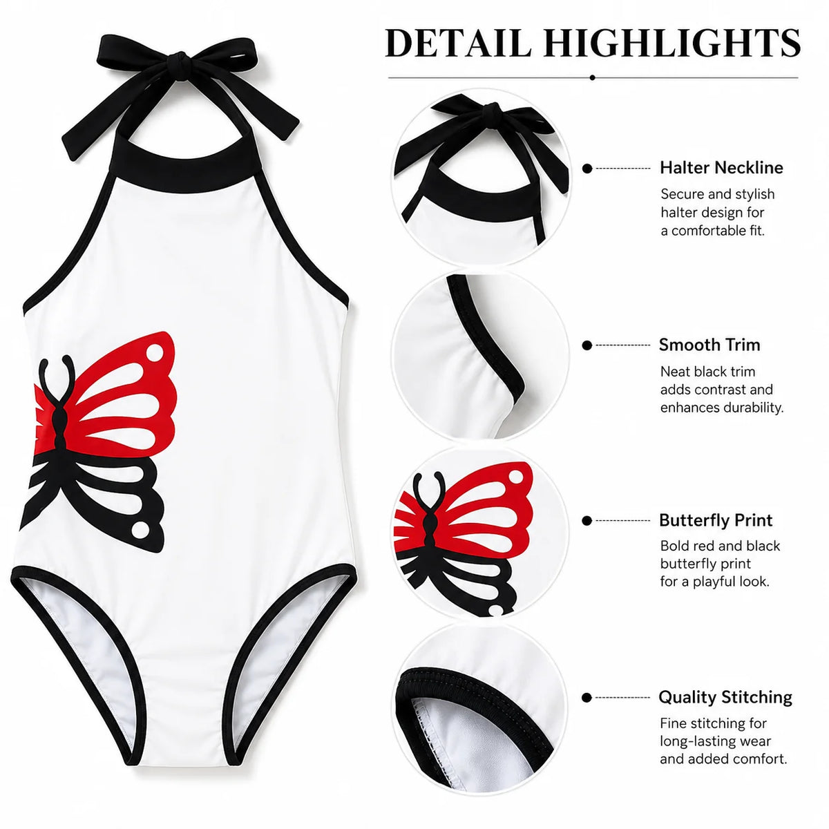 Girls Premium One-Piece Swimsuit – Sweet Ruffles view 3