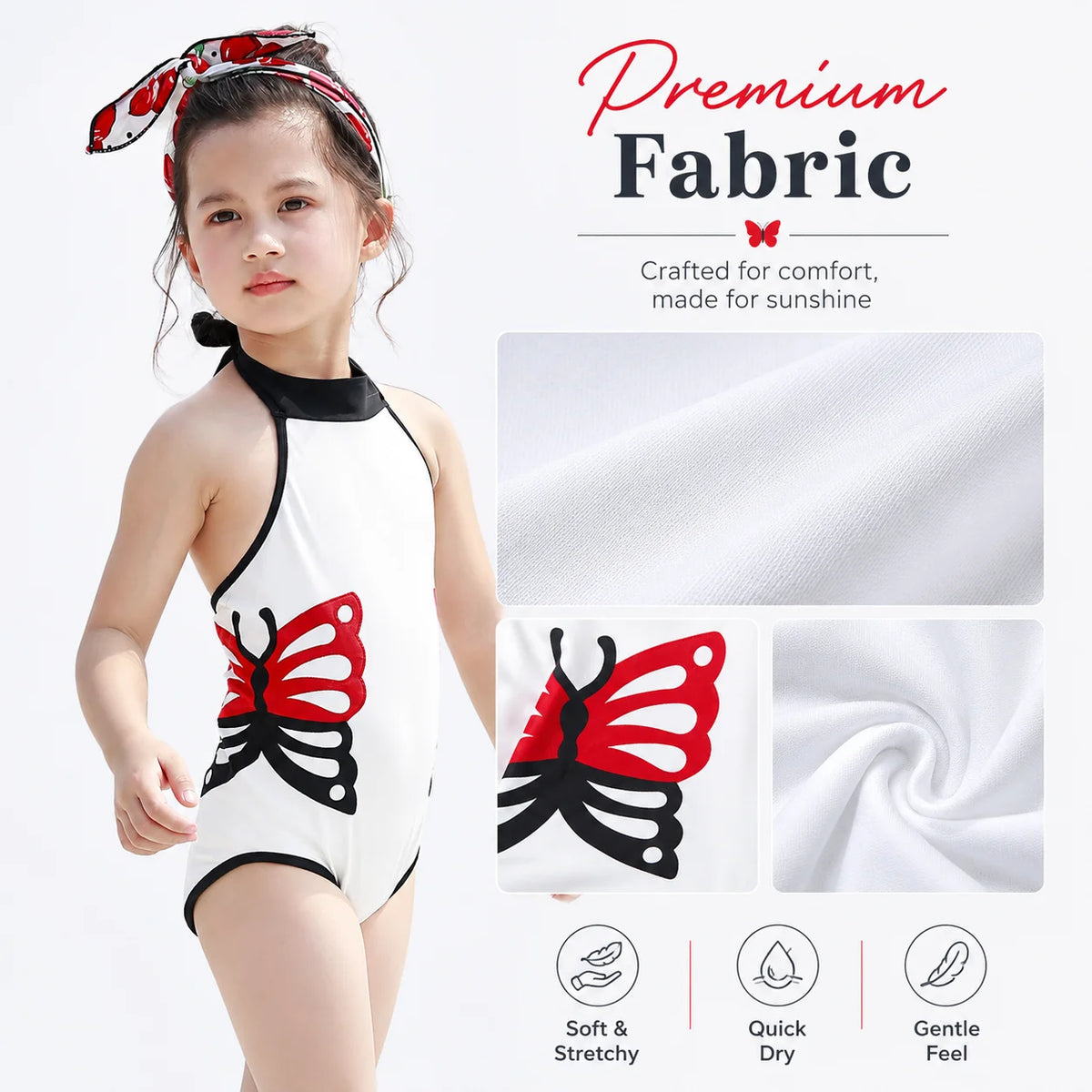 Girls Premium One-Piece Swimsuit – Sweet Ruffles view 4