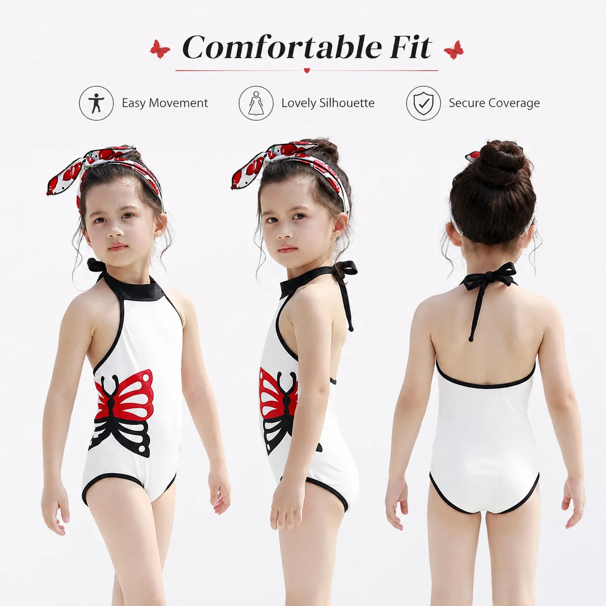 Girls Premium One-Piece Swimsuit – Sweet Ruffles view 5