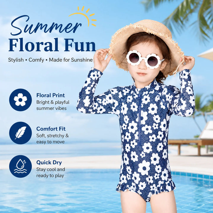 Girls Long Sleeve Rash Guard Set – Surfer Paradise