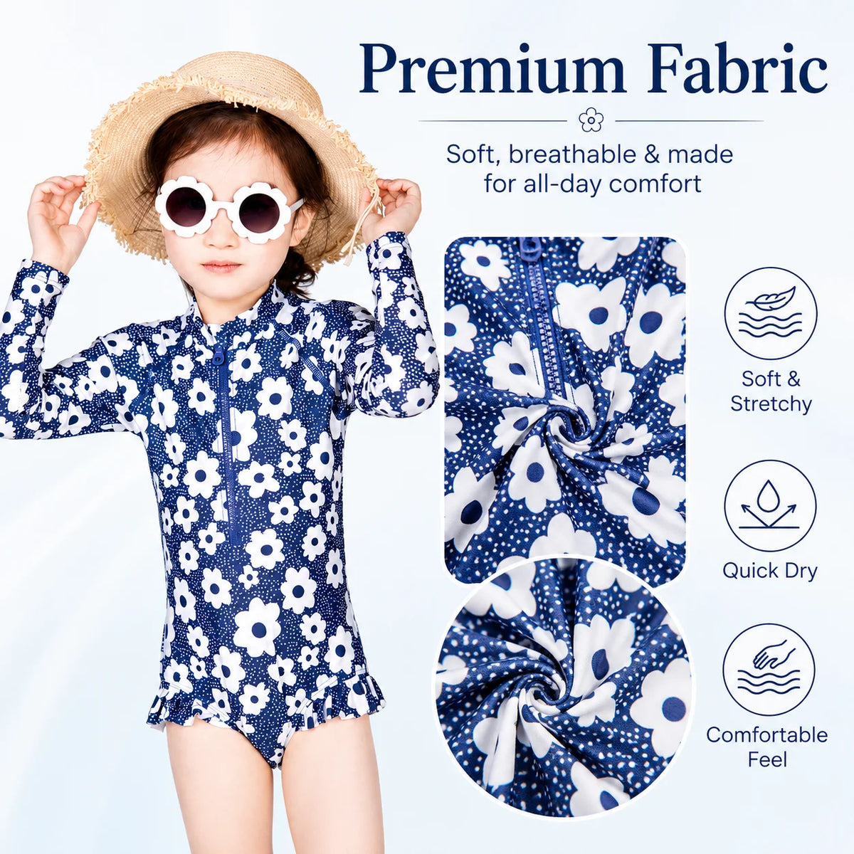 Girls Long Sleeve Rash Guard Set – Surfer Paradise view 4