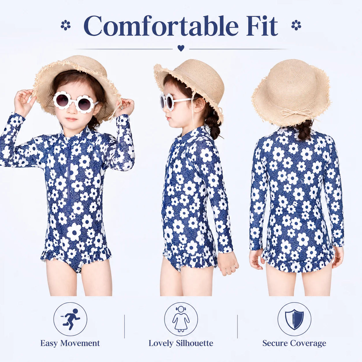 Girls Long Sleeve Rash Guard Set – Surfer Paradise view 5