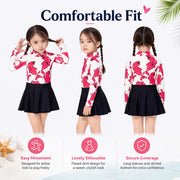 Girls One-Piece Rash Guard Swimsuit – Safari Adventure view 2