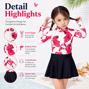 Girls One-Piece Rash Guard Swimsuit – Safari Adventure view 3
