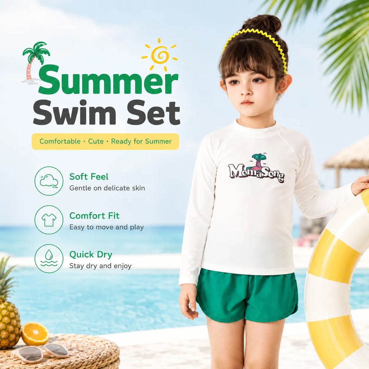 Girls Swimsuit – Aqua Dream view 3