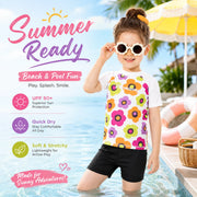 Girls Premium One-Piece Swimsuit – Jungle Leaf