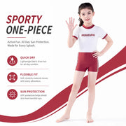 Girls Long Sleeve Rash Guard Set – Tropical Bloom view 2