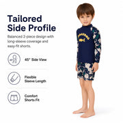 Boys Long Sleeve Rash Guard Set – Whale Adventure view 3