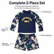 Boys Long Sleeve Rash Guard Set – Whale Adventure view 4