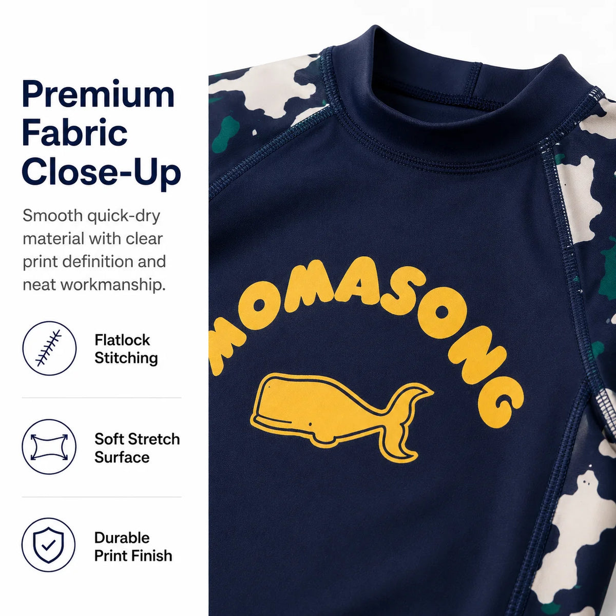 Boys Long Sleeve Rash Guard Set – Whale Adventure view 5