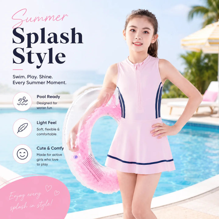 Girls Long Sleeve Rash Guard Set – Coral Reef
