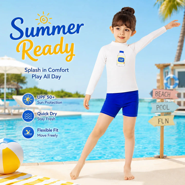 Girls Two-Piece Swim Set – Deep Sea Blue
