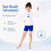 Girls Two-Piece Swim Set – Deep Sea Blue view 2