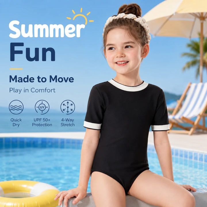 Girls Premium One-Piece Swimsuit – Sweet Ruffles