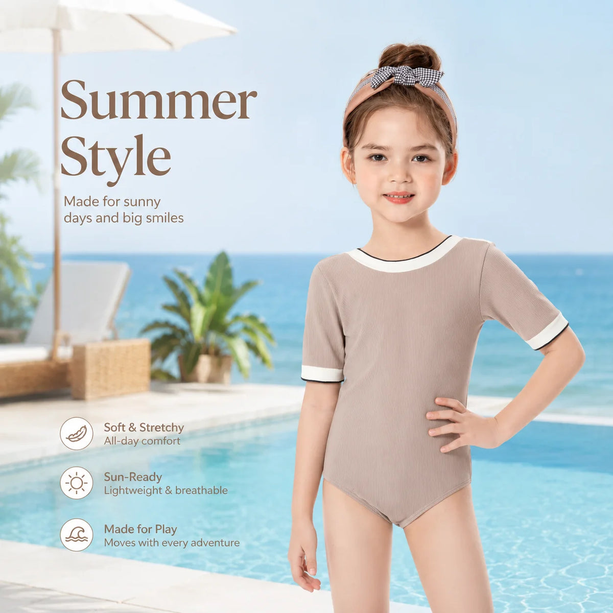 Girls Premium One-Piece Swimsuit – Surfer Paradise