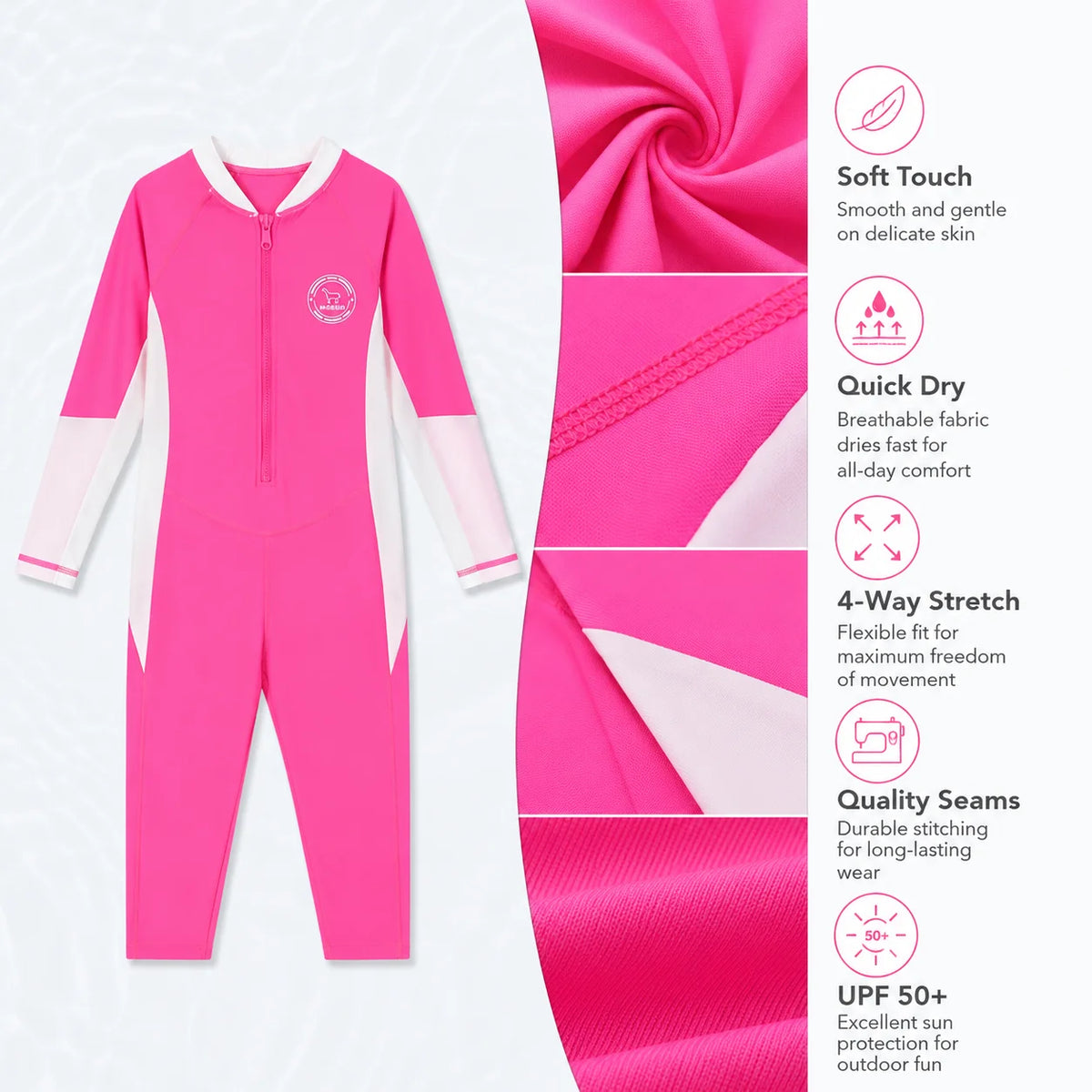 Girls One-Piece Rash Guard Swimsuit – Safari Adventure view 4