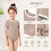 Girls Premium One-Piece Swimsuit – Jungle Leaf view 3