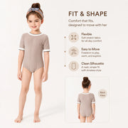 Girls Premium One-Piece Swimsuit – Jungle Leaf view 5