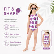 Girls Long Sleeve Rash Guard Set – Sunset Glow view 5