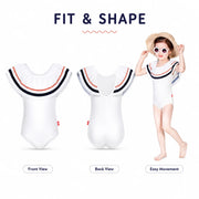 Girls One-Piece Rash Guard Swimsuit – Tropical Bloom view 5